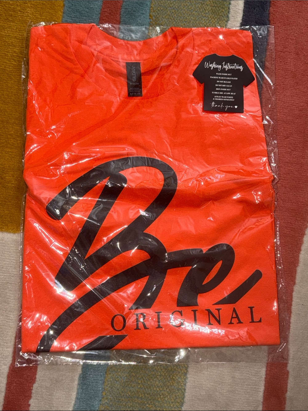 'Be ORIGINAL' Graphic Tee Orange - Custom